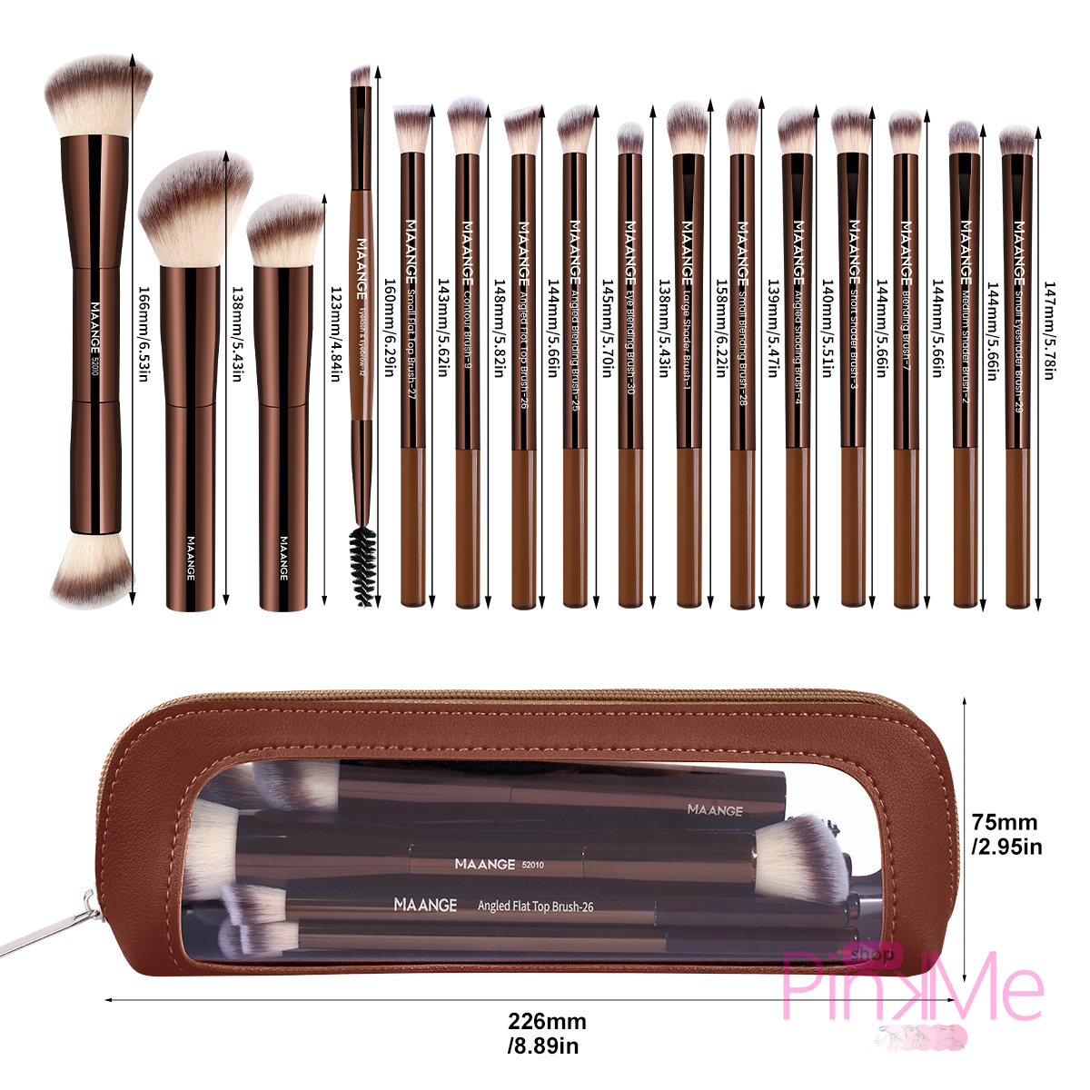 MAANGE MakeUp Brush Set De 16 Pièces With BAG