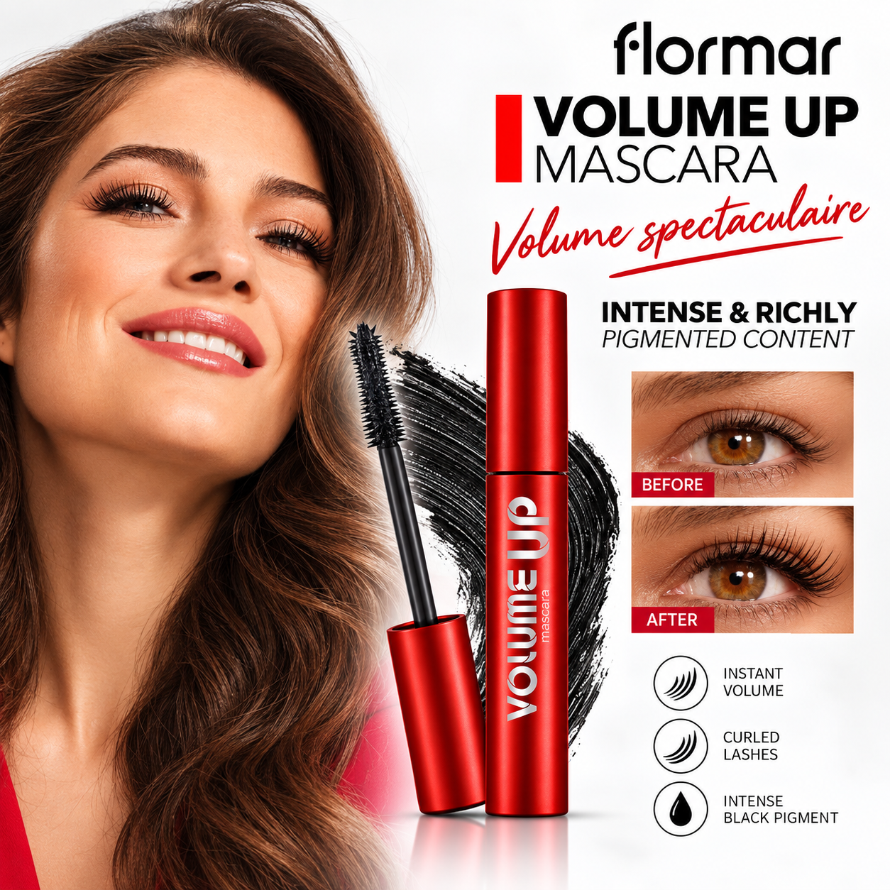 Flormar Volume Up Mascara – Volume Spectaculaire 9 Flormar Volume Up Mascara – Volume Spectaculaire – Image 9