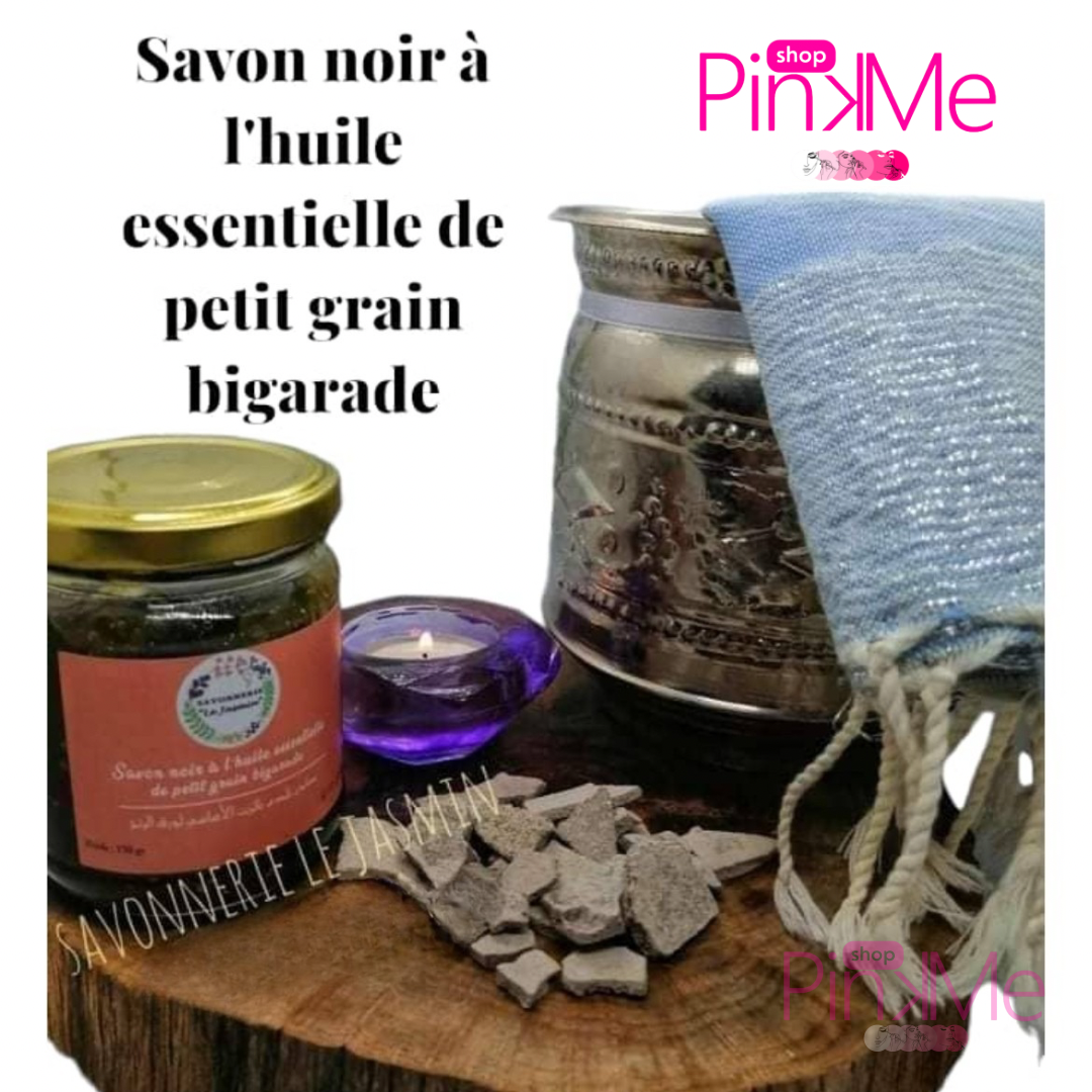 Le Jasmin Savon Artisanal Noir À L’Huile Essentielle De Petit Grain Bigarade