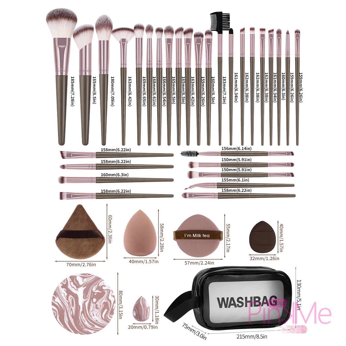 MAANGE Kit 30 Pinceaux et 16 Outils De Maquillage Et Trousse MAANGE Kit 30 Pinceaux et 16 Outils De Maquillage Et Trousse