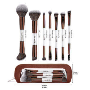 MAANGE Kit 7 Pinceaux De Maquillage à Double Embout Avec Trousse MAANGE Kit 7 Pinceaux De Maquillage à Double Embout Avec Trousse
