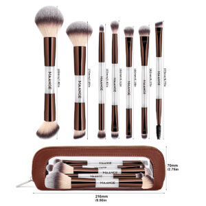 MAANGE Kit 7 Pinceaux De Maquillage à Double Embout Avec Trousse MAANGE Kit 7 Pinceaux De Maquillage à Double Embout Avec Trousse