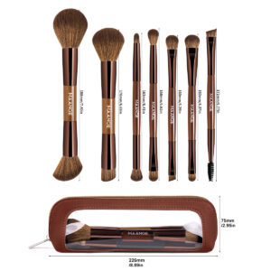 MAANGE Kit 7 Pinceaux De Maquillage à Double Embout Avec Trousse MAANGE Kit 7 Pinceaux De Maquillage à Double Embout Avec Trousse