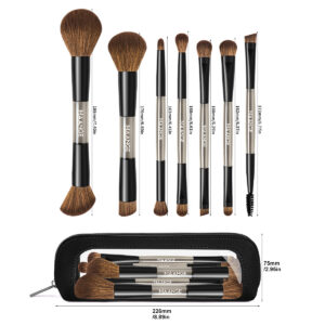 MAANGE Kit 7 Pinceaux De Maquillage à Double Embout Avec Trousse MAANGE Kit 7 Pinceaux De Maquillage à Double Embout Avec Trousse