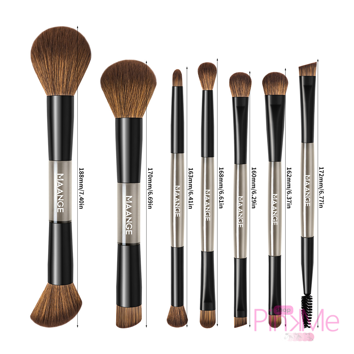 MAANGE Kit 7 Pinceaux De Maquillage à Double Embout Avec Trousse MAANGE Kit 7 Pinceaux De Maquillage à Double Embout Avec Trousse