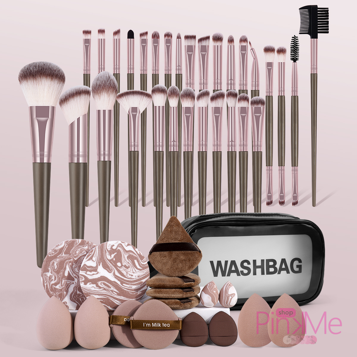 MAANGE Kit 30 Pinceaux et 16 Outils De Maquillage Et Trousse