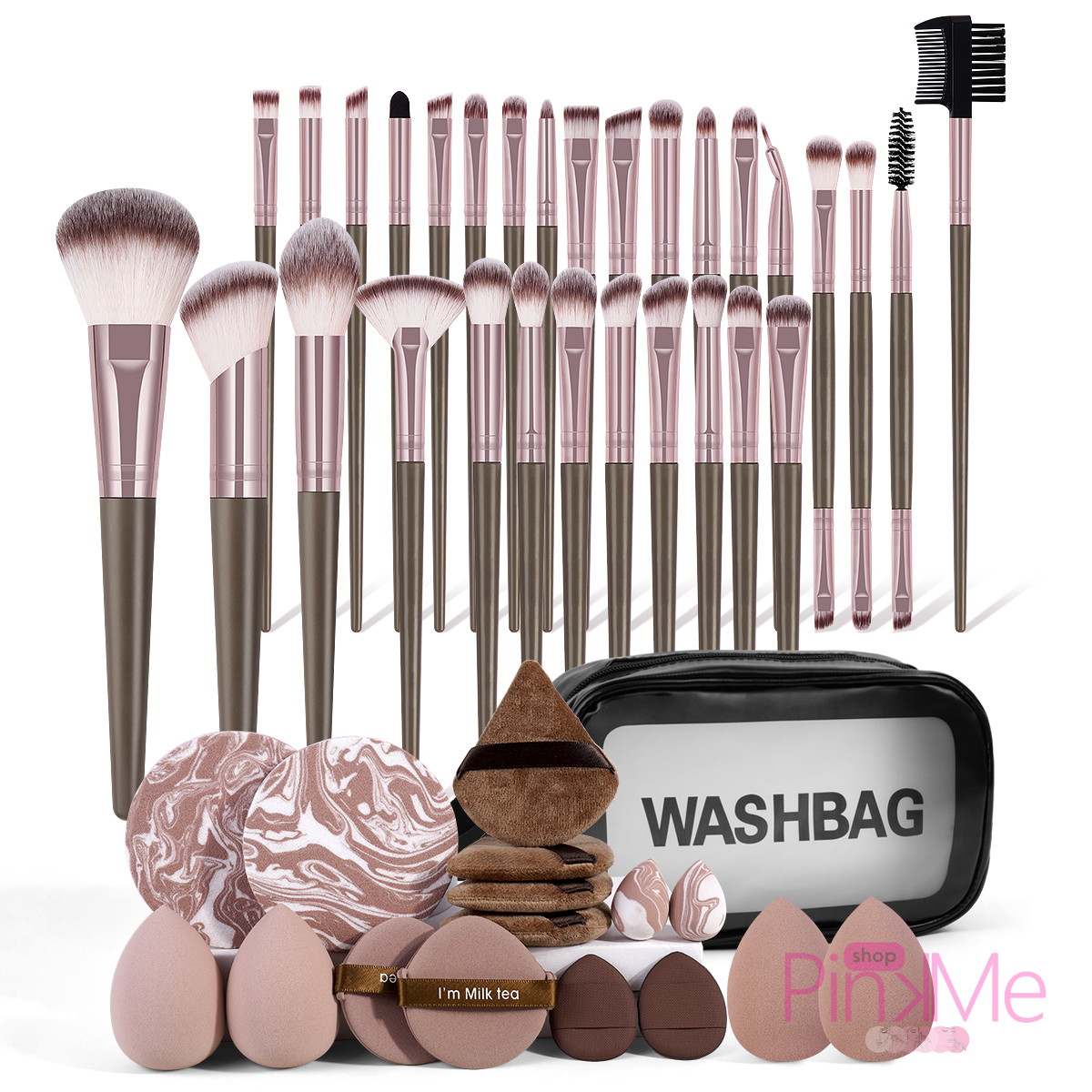 MAANGE Kit 30 Pinceaux et 16 Outils De Maquillage Et Trousse MAANGE Kit 30 Pinceaux et 16 Outils De Maquillage Et Trousse