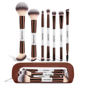 MAANGE Kit 7 Pinceaux De Maquillage à Double Embout Avec Trousse MAANGE Kit 7 Pinceaux De Maquillage à Double Embout Avec Trousse