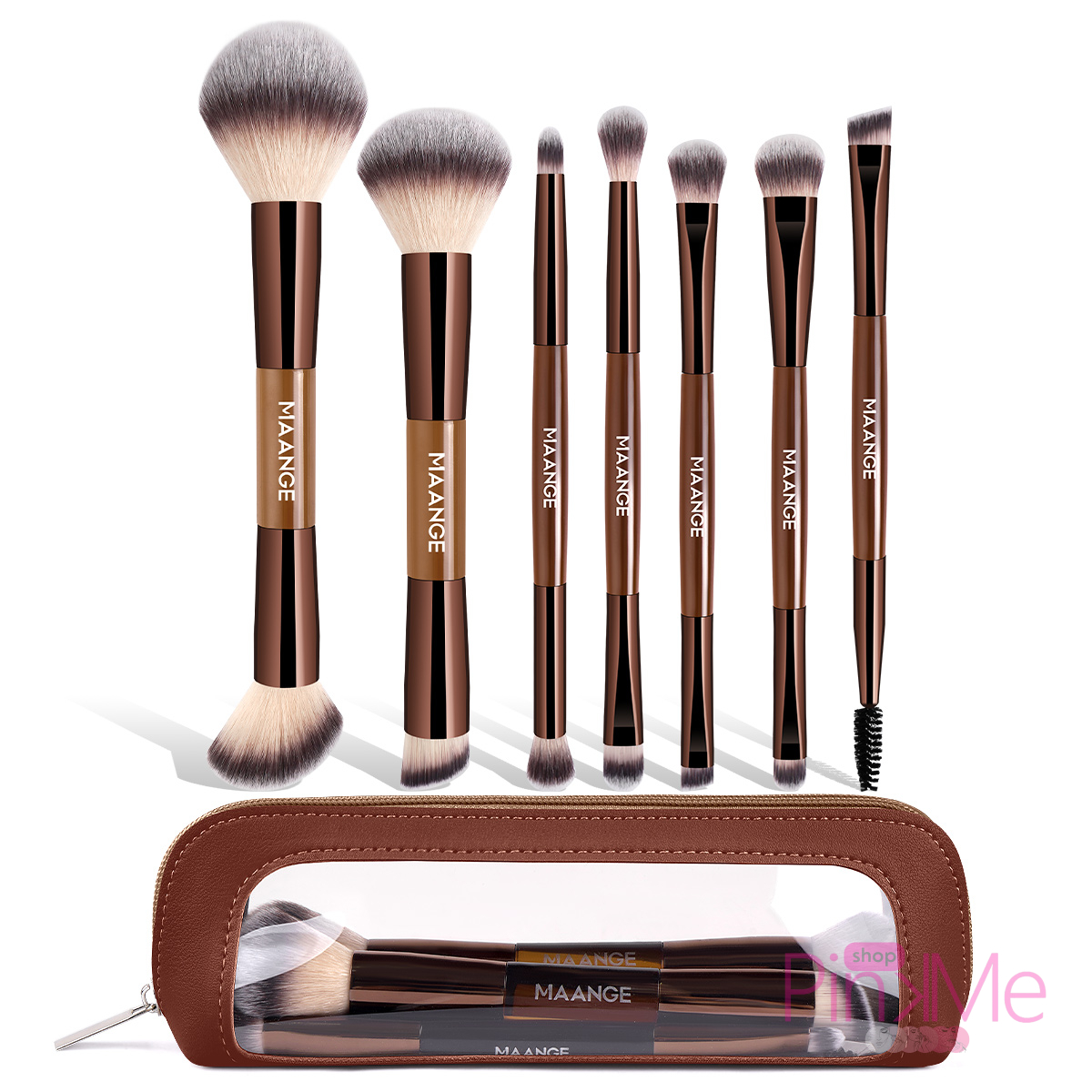 MAANGE Kit 7 Pinceaux De Maquillage à Double Embout Avec Trousse MAANGE Kit 7 Pinceaux De Maquillage à Double Embout Avec Trousse