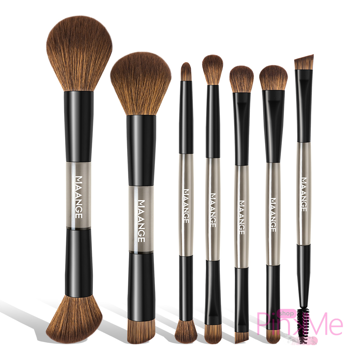 MAANGE Kit 7 Pinceaux De Maquillage à Double Embout Avec Trousse MAANGE Kit 7 Pinceaux De Maquillage à Double Embout Avec Trousse