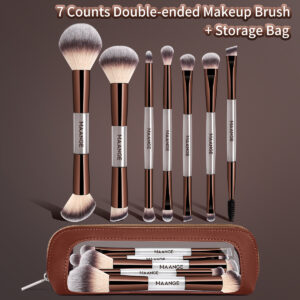 MAANGE Kit 7 Pinceaux De Maquillage à Double Embout Avec Trousse MAANGE Kit 7 Pinceaux De Maquillage à Double Embout Avec Trousse