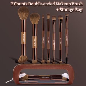 MAANGE Kit 7 Pinceaux De Maquillage à Double Embout Avec Trousse MAANGE Kit 7 Pinceaux De Maquillage à Double Embout Avec Trousse