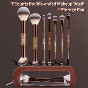 MAANGE Kit 7 Pinceaux De Maquillage à Double Embout Avec Trousse MAANGE Kit 7 Pinceaux De Maquillage à Double Embout Avec Trousse