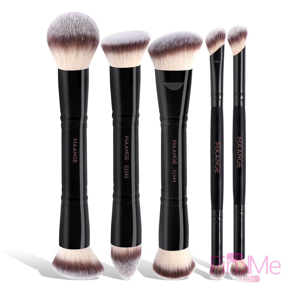 MAANGE Kit 5 Pinceaux De Maquillage à Double Embout Avec Trousse MAANGE Kit 5 Pinceaux De Maquillage à Double Embout Avec Trousse