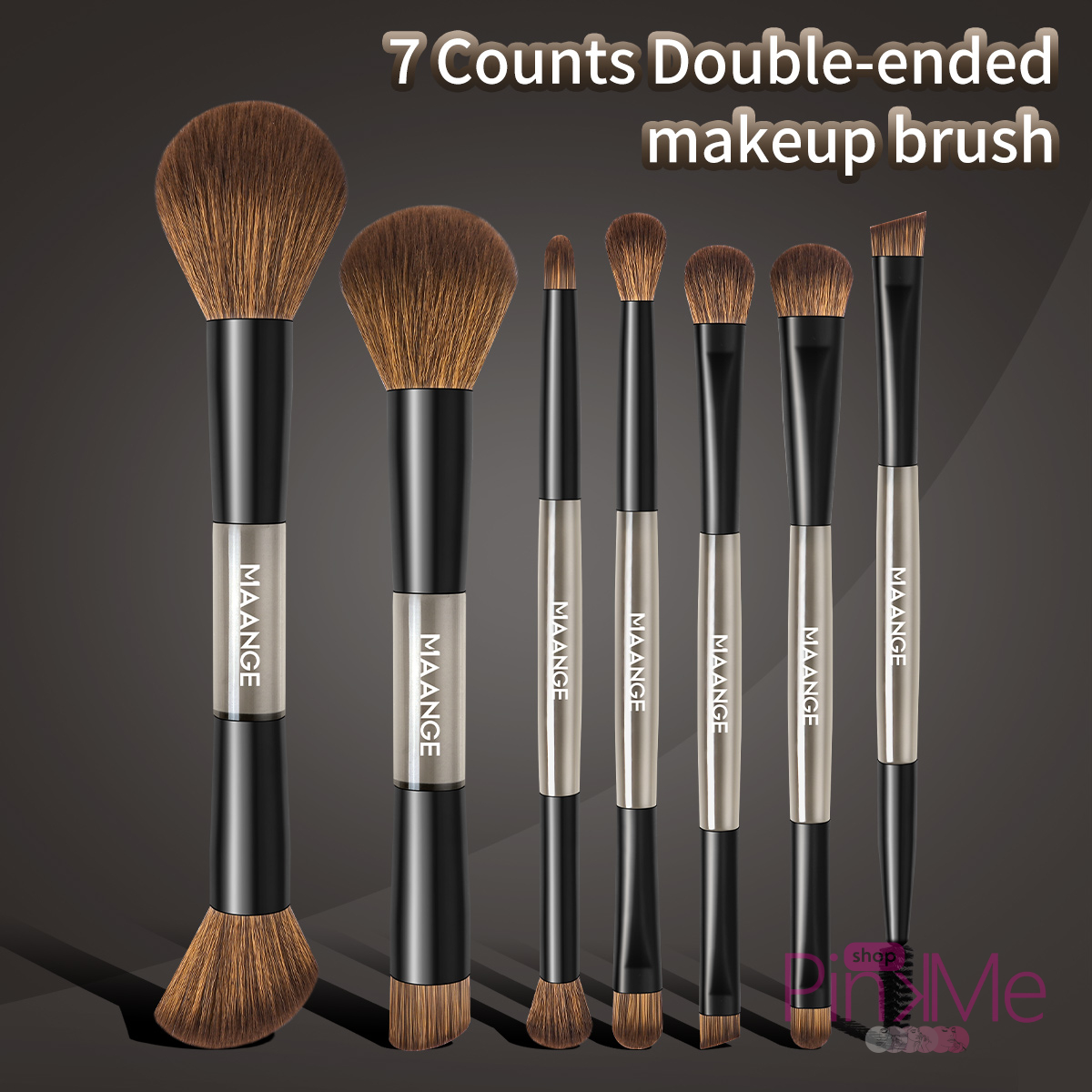 MAANGE Kit 7 Pinceaux De Maquillage à Double Embout Avec Trousse MAANGE Kit 7 Pinceaux De Maquillage à Double Embout Avec Trousse