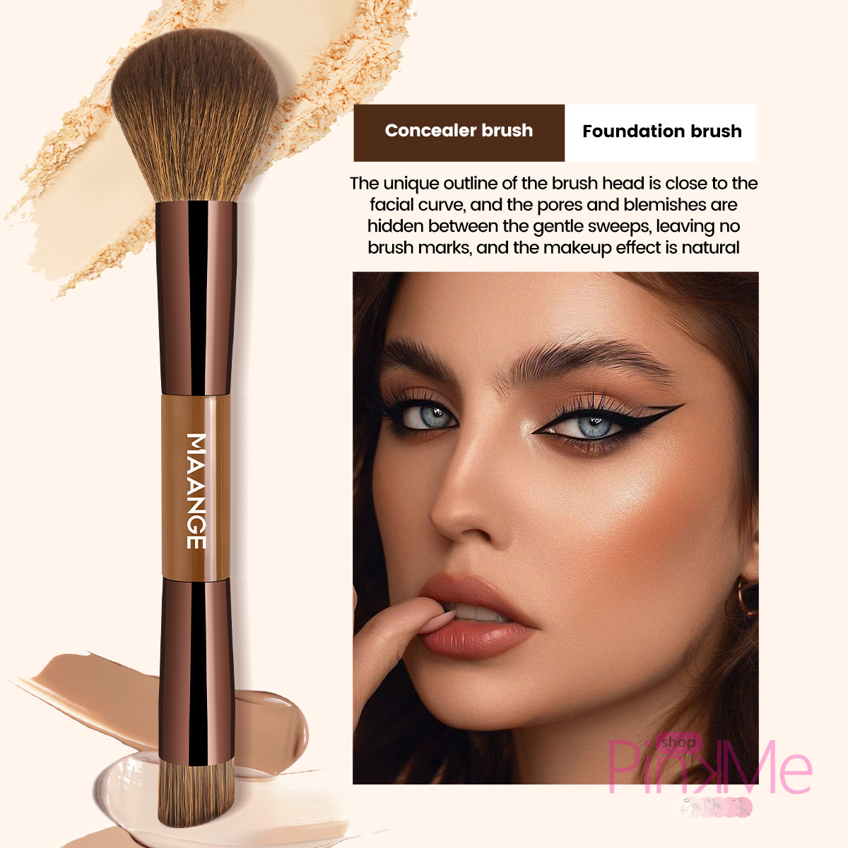 MAANGE Kit 7 Pinceaux De Maquillage à Double Embout Avec Trousse MAANGE Kit 7 Pinceaux De Maquillage à Double Embout Avec Trousse