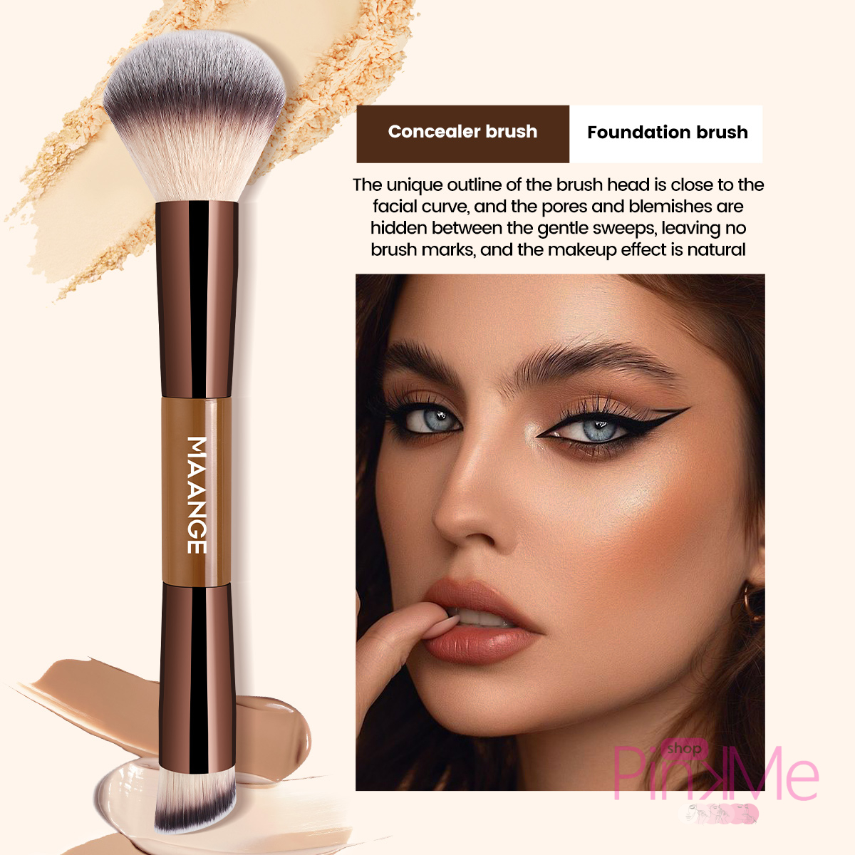 MAANGE Kit 7 Pinceaux De Maquillage à Double Embout Avec Trousse MAANGE Kit 7 Pinceaux De Maquillage à Double Embout Avec Trousse