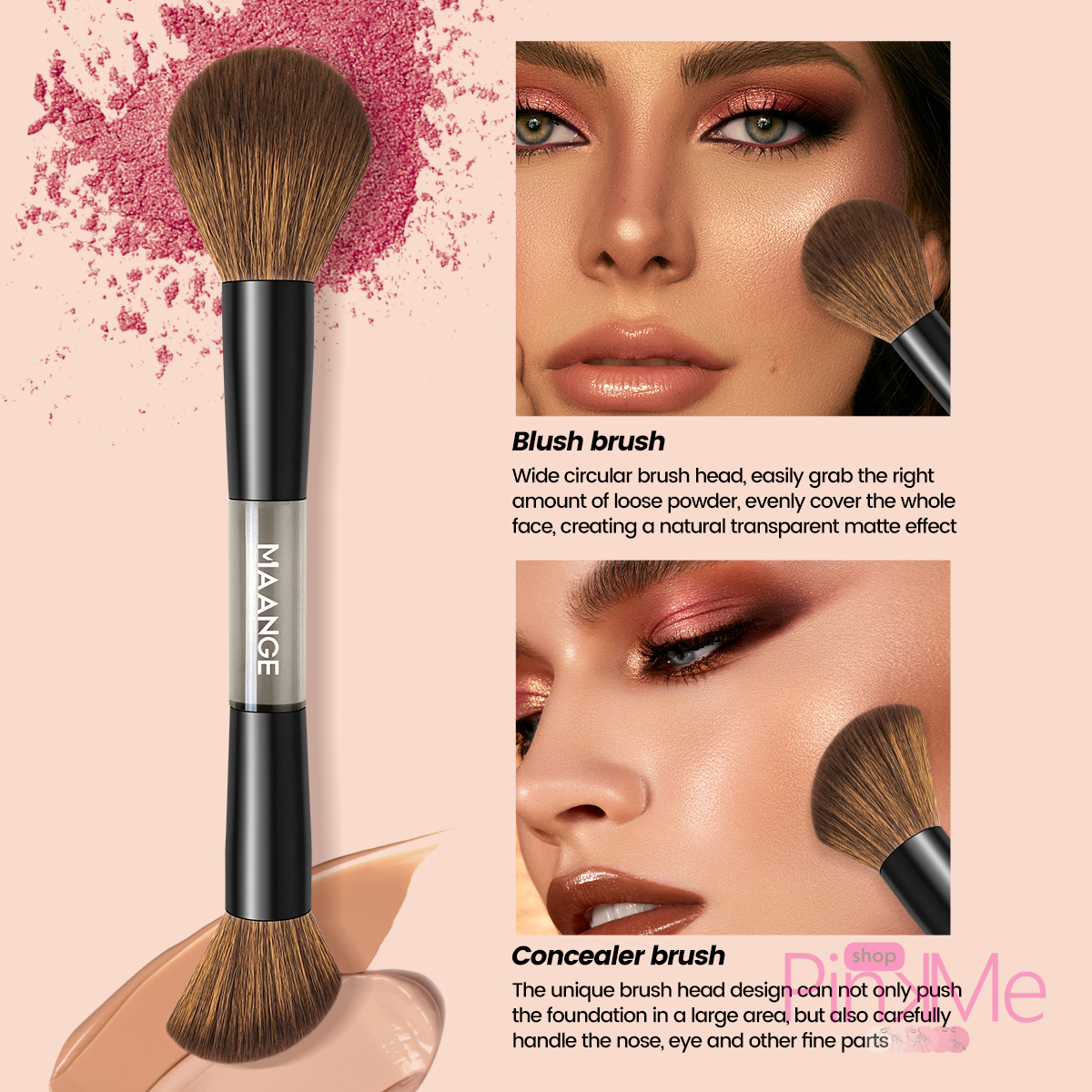 MAANGE Kit 7 Pinceaux De Maquillage à Double Embout Avec Trousse MAANGE Kit 7 Pinceaux De Maquillage à Double Embout Avec Trousse