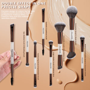 MAANGE Kit 7 Pinceaux De Maquillage à Double Embout Avec Trousse MAANGE Kit 7 Pinceaux De Maquillage à Double Embout Avec Trousse