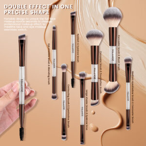 MAANGE Kit 7 Pinceaux De Maquillage à Double Embout Avec Trousse MAANGE Kit 7 Pinceaux De Maquillage à Double Embout Avec Trousse