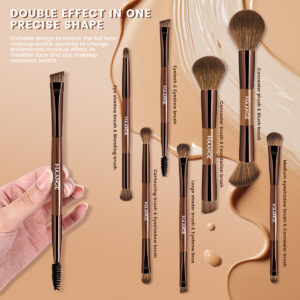 MAANGE Kit 7 Pinceaux De Maquillage à Double Embout Avec Trousse MAANGE Kit 7 Pinceaux De Maquillage à Double Embout Avec Trousse
