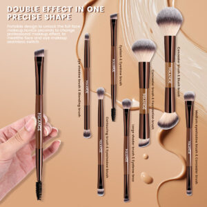 MAANGE Kit 7 Pinceaux De Maquillage à Double Embout Avec Trousse MAANGE Kit 7 Pinceaux De Maquillage à Double Embout Avec Trousse