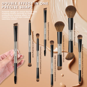 MAANGE Kit 7 Pinceaux De Maquillage à Double Embout Avec Trousse MAANGE Kit 7 Pinceaux De Maquillage à Double Embout Avec Trousse