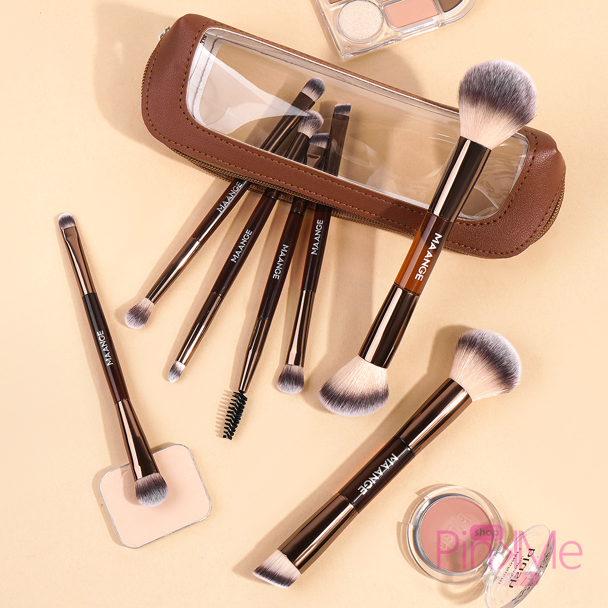 MAANGE Kit 7 Pinceaux De Maquillage à Double Embout Avec Trousse MAANGE Kit 7 Pinceaux De Maquillage à Double Embout Avec Trousse