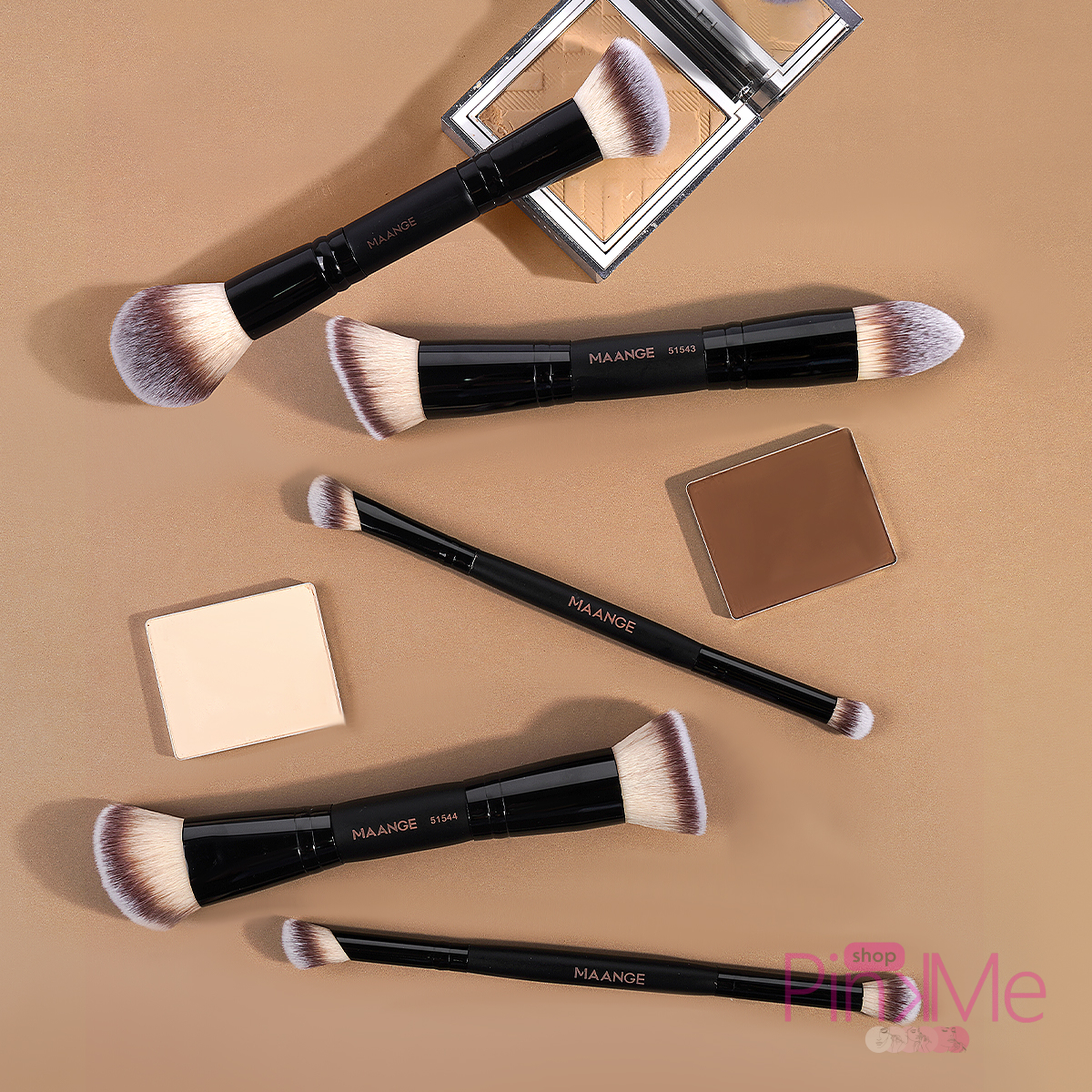 MAANGE Kit 5 Pinceaux De Maquillage à Double Embout Avec Trousse MAANGE Kit 5 Pinceaux De Maquillage à Double Embout Avec Trousse