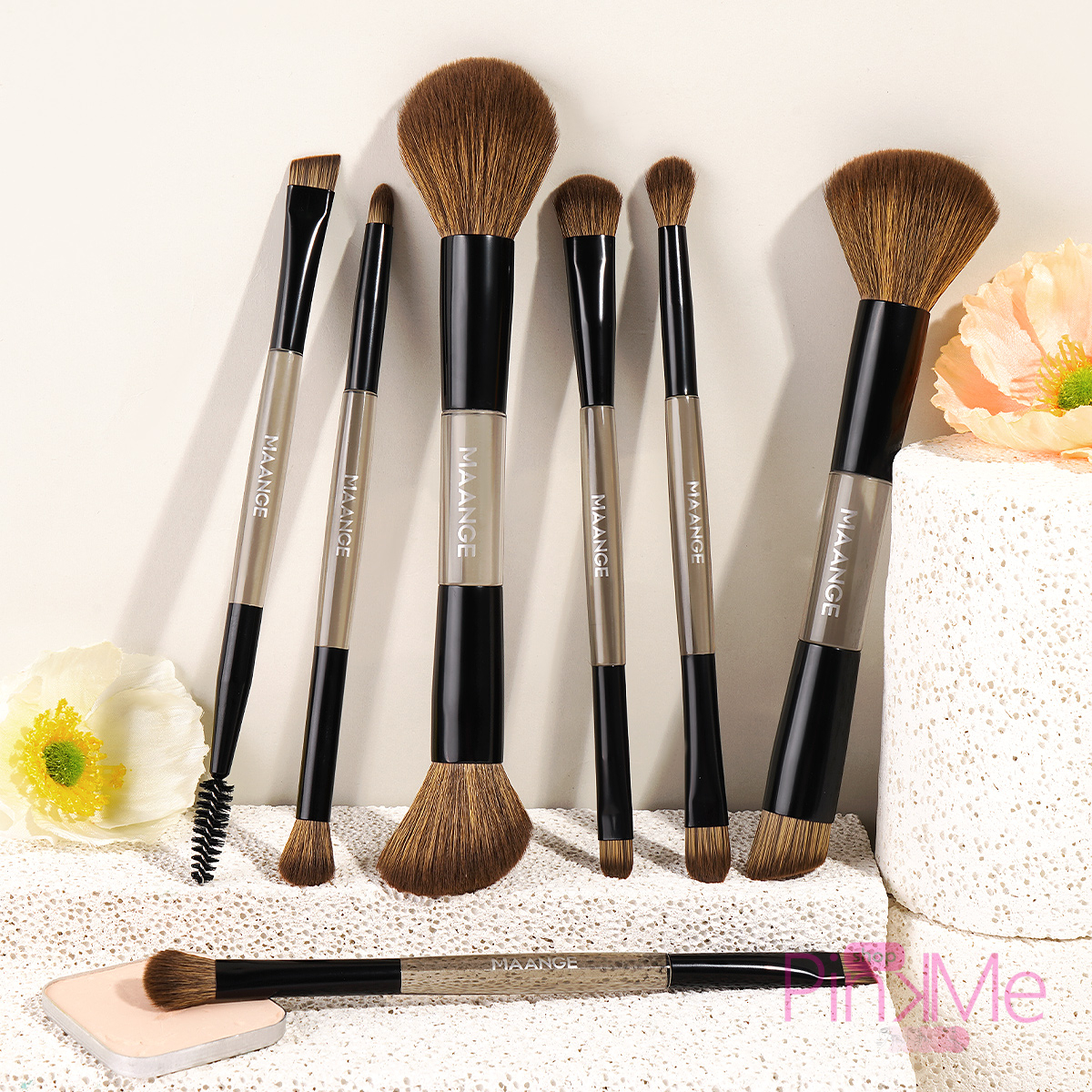 MAANGE Kit 7 Pinceaux De Maquillage à Double Embout Avec Trousse MAANGE Kit 7 Pinceaux De Maquillage à Double Embout Avec Trousse