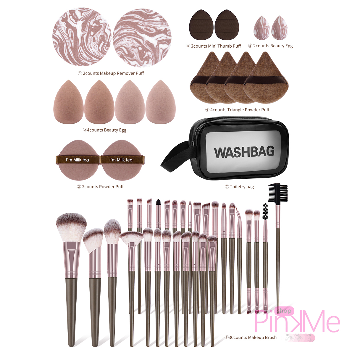 MAANGE Kit 30 Pinceaux et 16 Outils De Maquillage Et Trousse MAANGE Kit 30 Pinceaux et 16 Outils De Maquillage Et Trousse