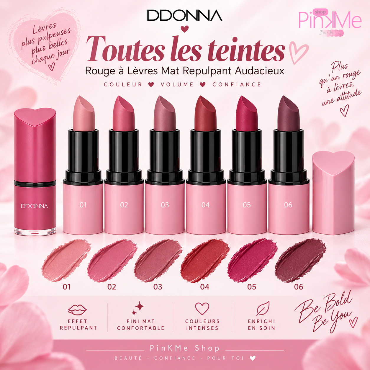 DDONNA Lipstick Plumping Lip B – Rouge à Lèvres Mat Repulpant Audacieux 12 DDONNA Lipstick Plumping Lip B – Rouge à Lèvres Mat Repulpant Audacieux – Image 13
