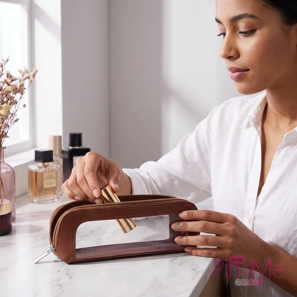 MAANGE Trousse Pour Pinceaux De Maquillage avec Fenêtre Transparente
