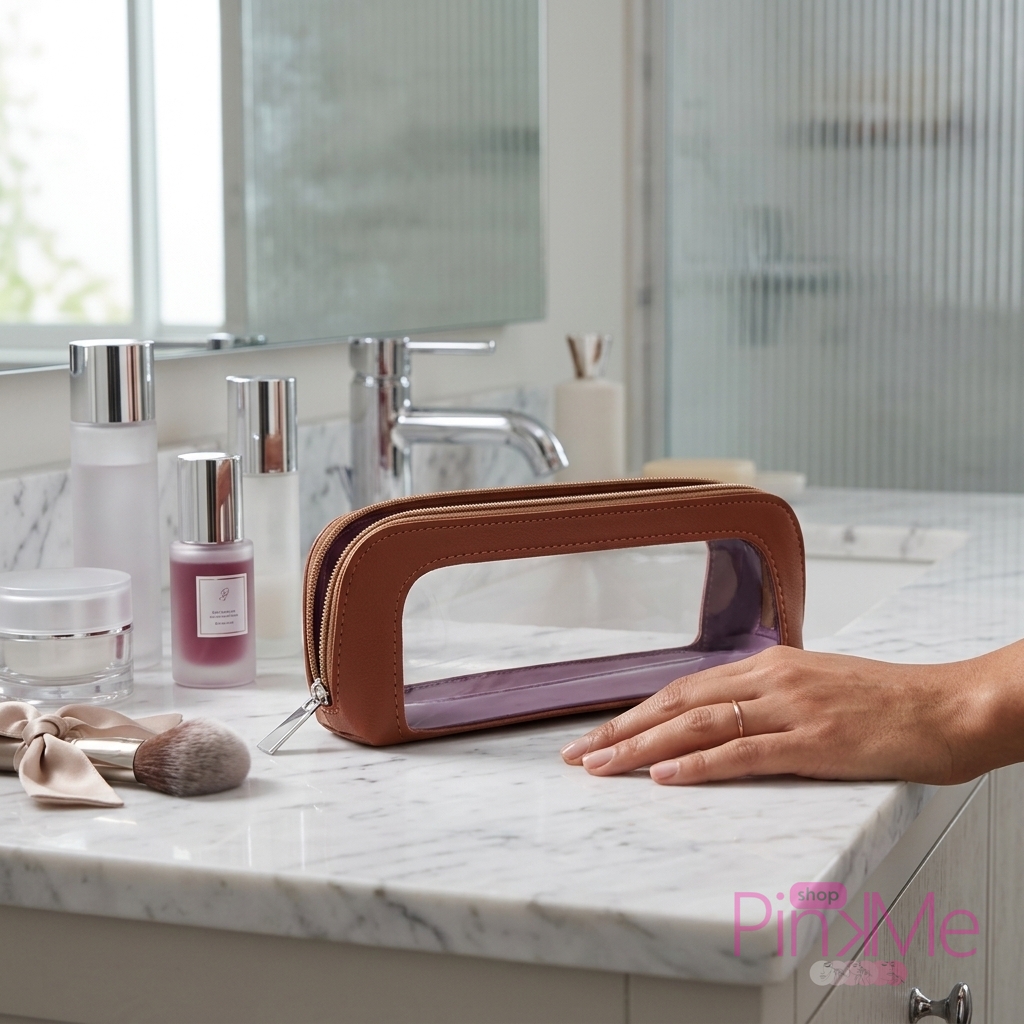 MAANGE Trousse Pour Pinceaux De Maquillage avec Fenêtre Transparente