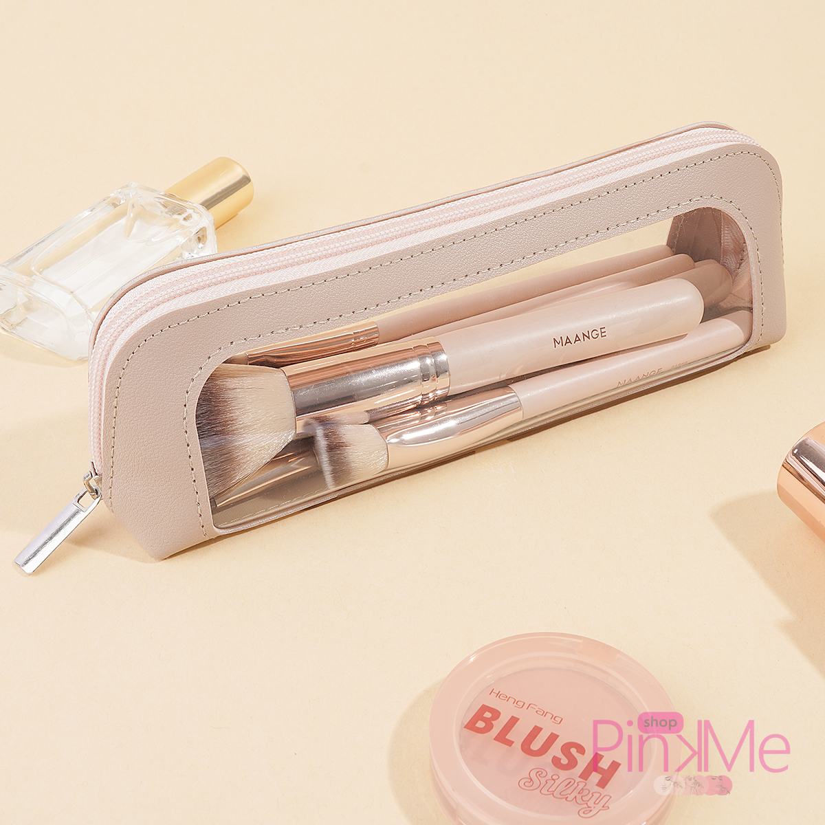 MAANGE Trousse Pour Pinceaux De Maquillage avec Fenêtre Transparente