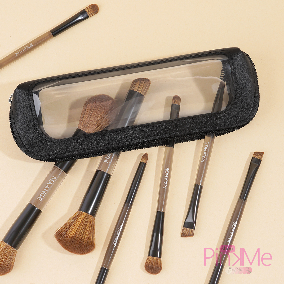 MAANGE Trousse Pour Pinceaux De Maquillage avec Fenêtre Transparente
