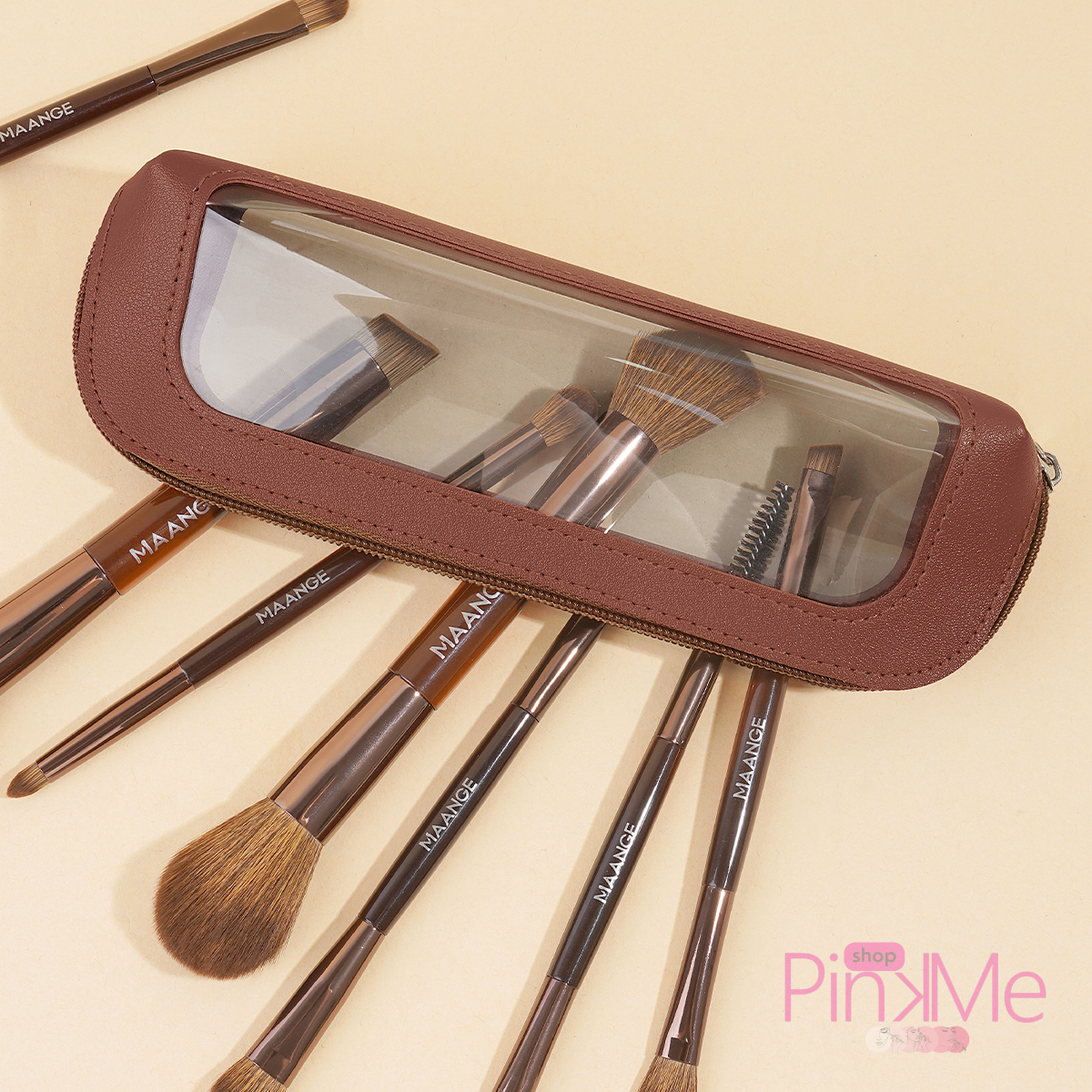 MAANGE Trousse Pour Pinceaux De Maquillage avec Fenêtre Transparente