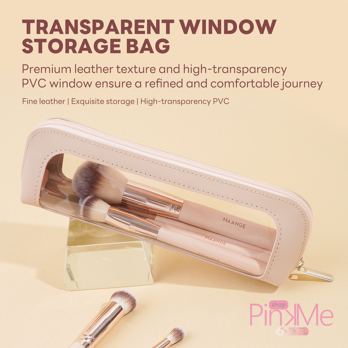 MAANGE Trousse Pour Pinceaux De Maquillage avec Fenêtre Transparente