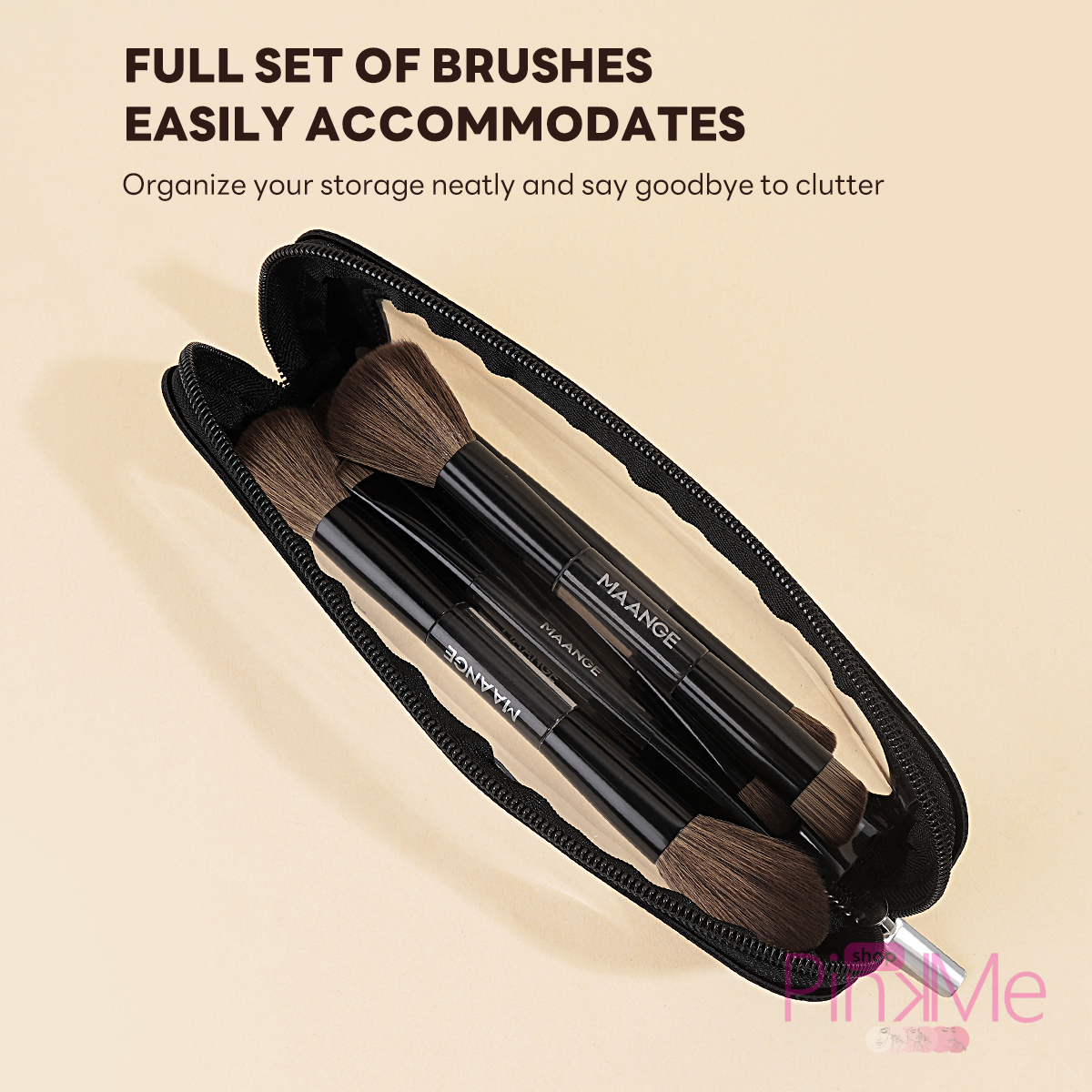 MAANGE Trousse Pour Pinceaux De Maquillage avec Fenêtre Transparente