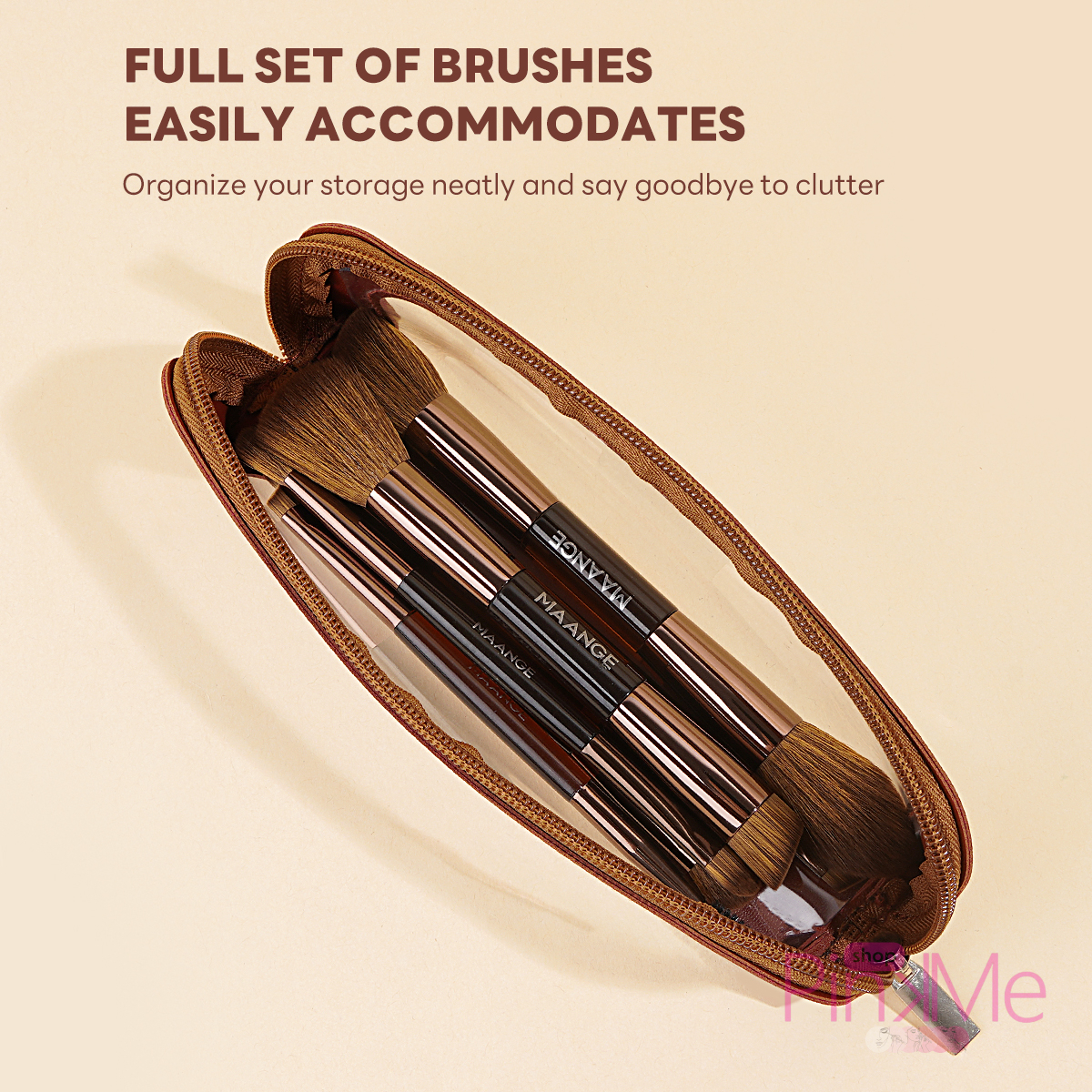 MAANGE Trousse Pour Pinceaux De Maquillage avec Fenêtre Transparente