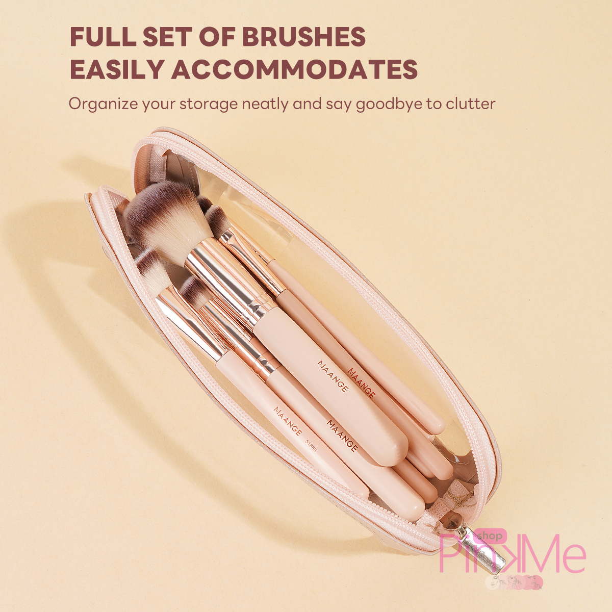 MAANGE Trousse Pour Pinceaux De Maquillage avec Fenêtre Transparente