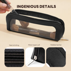 MAANGE Trousse Pour Pinceaux De Maquillage avec Fenêtre Transparente