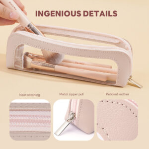 MAANGE Trousse Pour Pinceaux De Maquillage avec Fenêtre Transparente