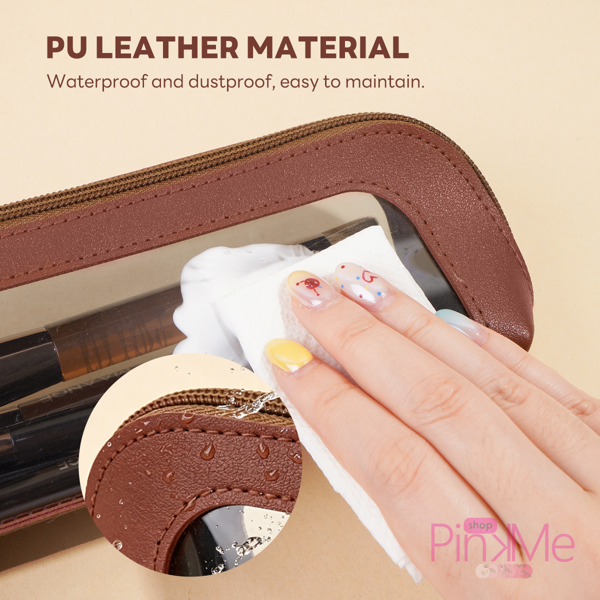 MAANGE Trousse Pour Pinceaux De Maquillage avec Fenêtre Transparente