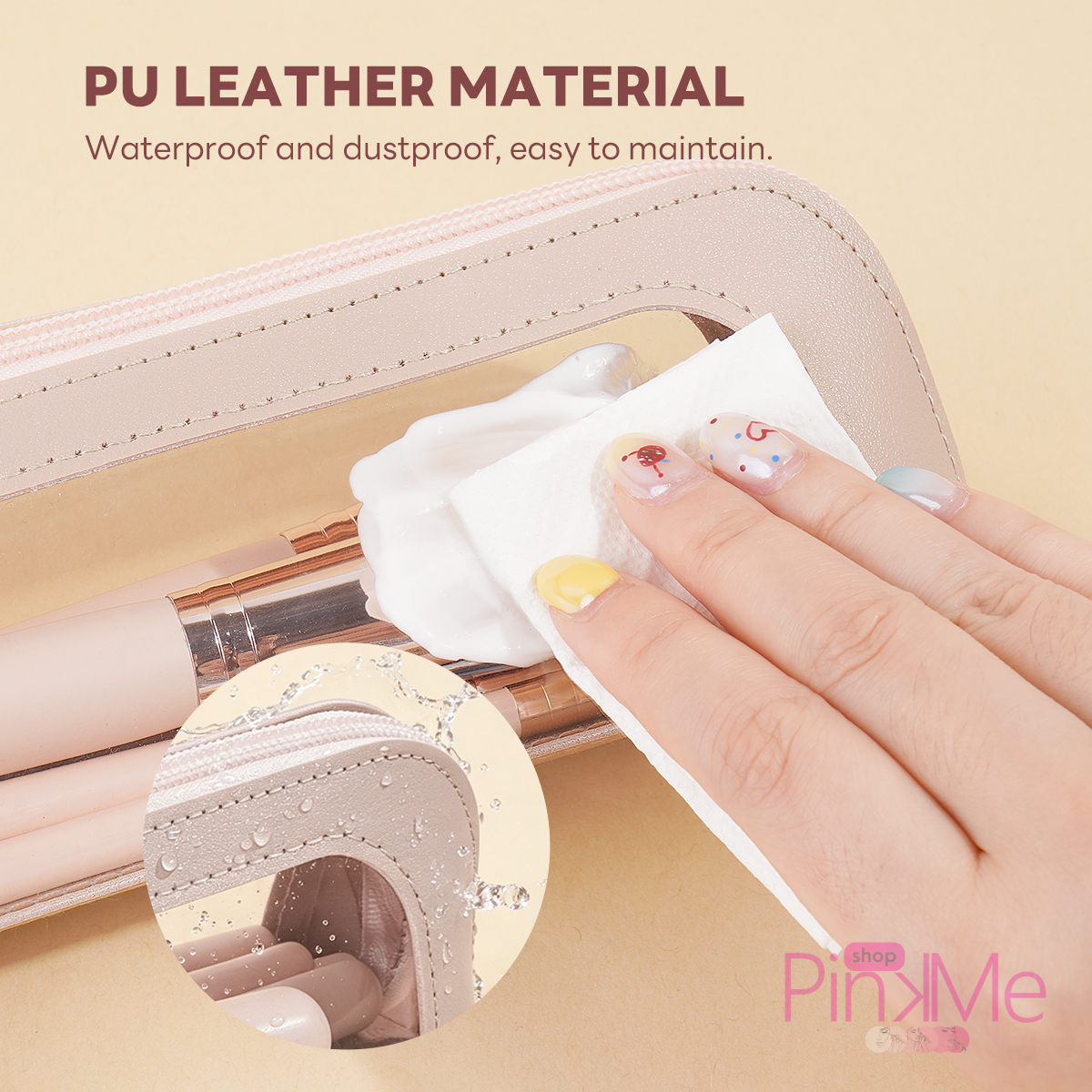 MAANGE Trousse Pour Pinceaux De Maquillage avec Fenêtre Transparente