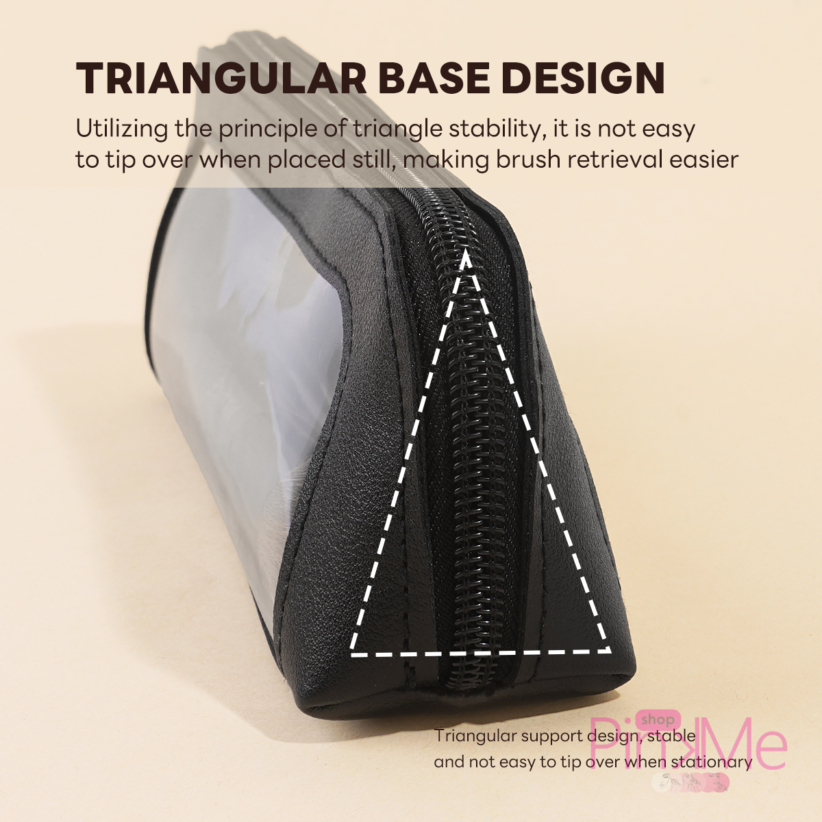 MAANGE Trousse Pour Pinceaux De Maquillage avec Fenêtre Transparente