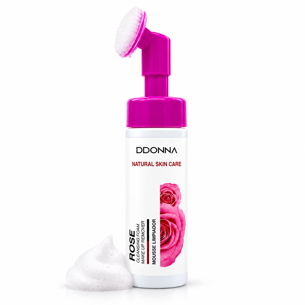 D’DONNA Makeup Remover Mousse Rose Musquée 180 ml – Nettoyage & Douceur Éclatante